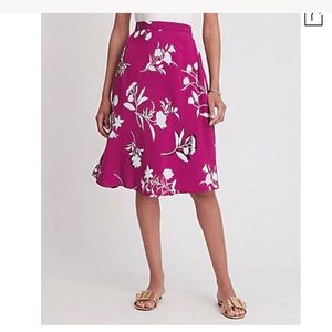 NWOT: Ann Taylor Floral Skirt in Plum